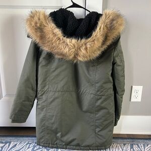 JCrew Anorak Parka Coat Olive Green - Size Small